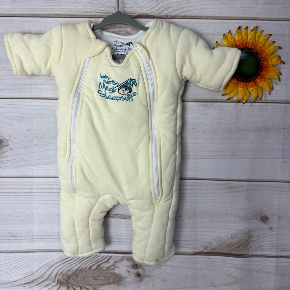 Baby Merlins Magic Sleepsuit Cream Yellow Small 3-6 Months Wearable Blanket